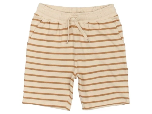 offwhite og lysebrun stribet shorts med bindebånd fra The New TN6239 Indian Tan